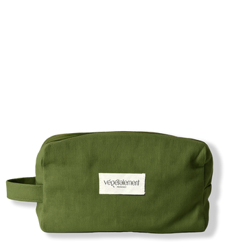 Trousse de toilette tissu verte
