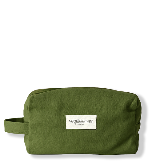 Trousse de toilette tissu verte